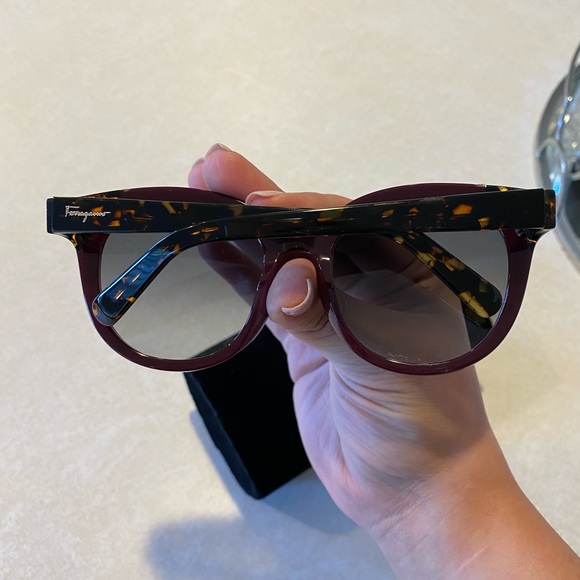 Salvatore Ferragamo Plum/ Tortoise Cateye Sunglass - Picture 7 of 9